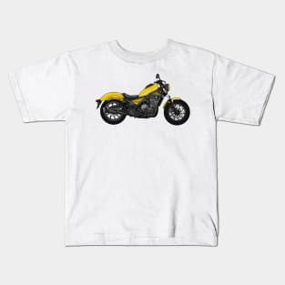 Cruiser motorcycle cartoon illustration Kids T-Shirt